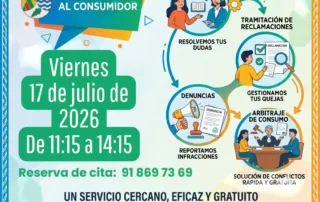 Información del Servicio de Atención Consumidor en Horcajuelo de la Sierra. Julio 2026