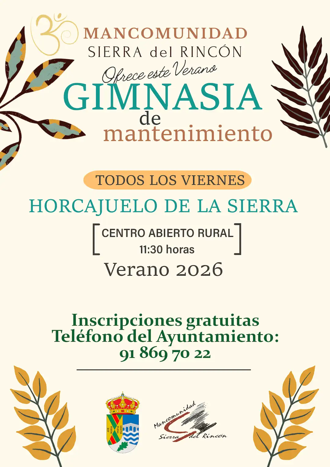 La Sierra del Rincón impulsa la salud con nuevas clases gratuitas de Gimnasia de Mantenimiento en Horcajuelo