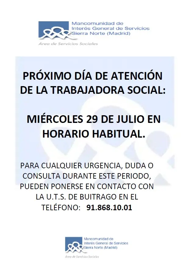 TRABAJADORA SOCIAL 29 julio 2026